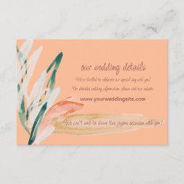 Peach Modern Wedding Begleitkarte