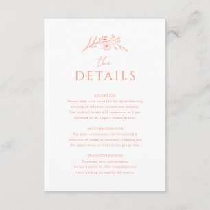Peach Monogram Wedding Begleitkarte