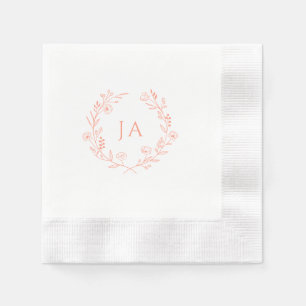 Peach Monogram Wedding Serviette