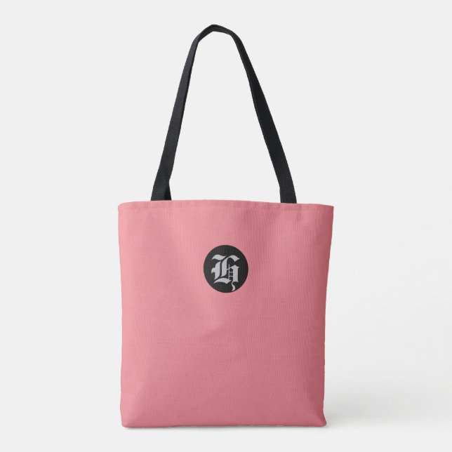 Peach Monogramm Totbeutel Tasche (Rückseite)