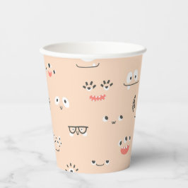 Peach Monster Eyes Partys Cup Pappbecher