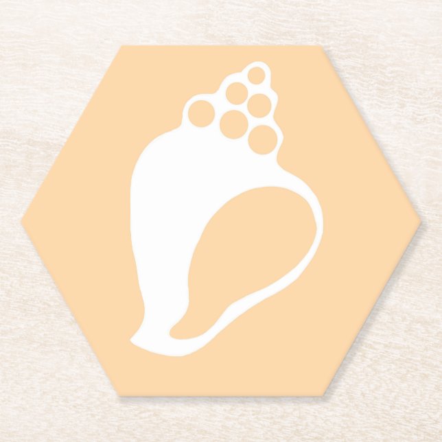 Peach Muschel Paper Untersetzer (Vorderseite)