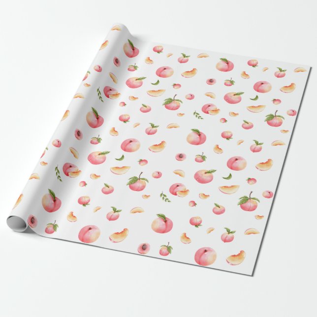 Peach-Muster Geschenkpapier (Ungerollt)