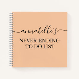 Peach nie Ending to Do List Notebook Notizbuch