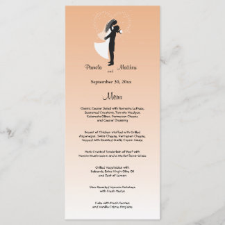 Peach Ombre Anpassbare Menü-Karte für Hochzeiten Menükarte