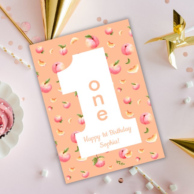 Peach ONE Happy Birthday Card Karte (Von Creator hochgeladen)