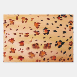 Peach Orange Animal Print Aquarell Geschenkpapier Set