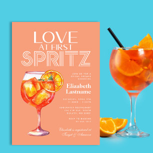 Peach Orange Aperol Spritz Brautparty Einladung