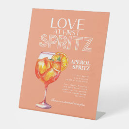 Peach Orange Aperol Spritz Brautparty Sockelschild