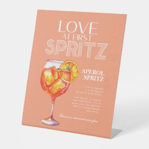 Peach Orange Aperol Spritz Brautparty Sockelschild