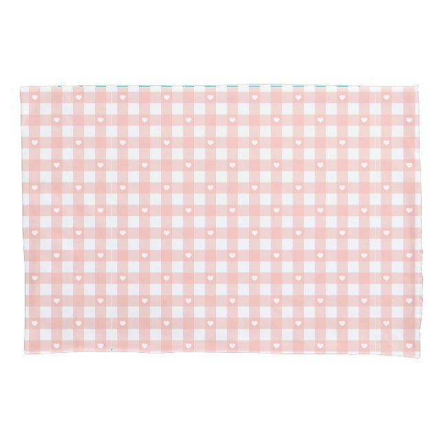 Peach Orange Checks Kissenbezug (Vorderseite)