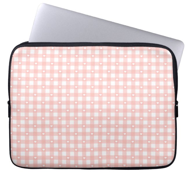 Peach Orange Checks Laptopschutzhülle (Vorderseite)