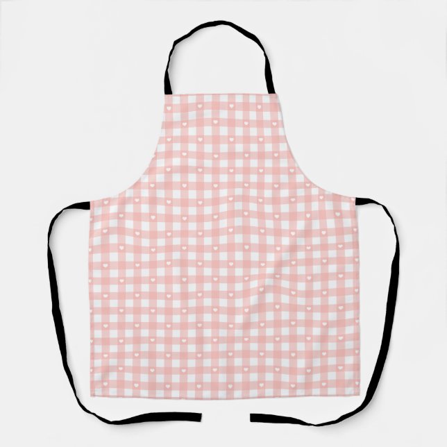 Peach Orange Checks Schürze (Vorderseite)