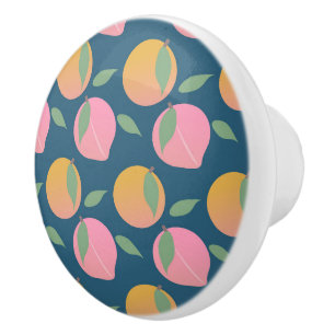 Peach Orange Fruchtmuster Pink Keramikknauf
