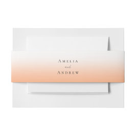 Peach Orange Fuzz Elegante Moderne Hochzeit Einladungsbanderole