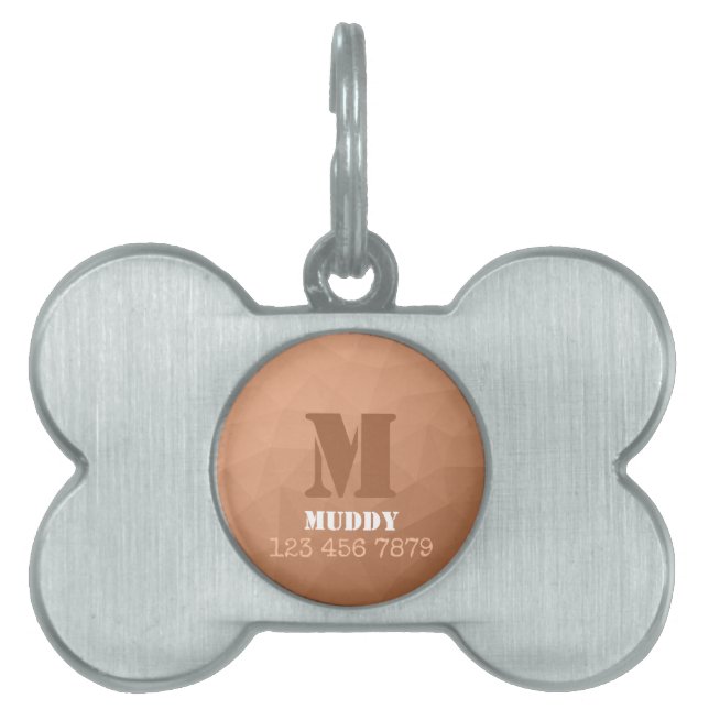 Peach orange geometrische Maschenmuster Tiermarke (Vorderseite)