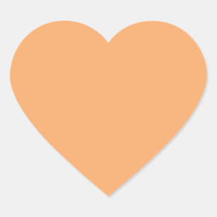 Peach Orange Gold Pastell Herz-Aufkleber