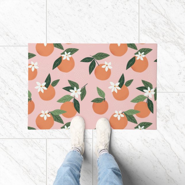 Peach Orange Juice Muster Fußmatte (Indoor)