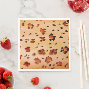 Peach Orange Leopard Druckfarbe Serviette