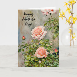 Peach Orange Rose Art carte de fête des mères