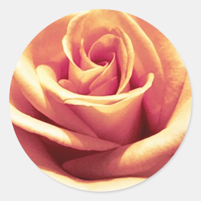 Peach-Orange-Umschlag Aufkleber-Aufkleber Runder Aufkleber (Vorderseite)