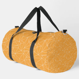 PEACH ORANGE- UND WEISSE RANDOM GEOMETRISCHE PATTE DUFFLE BAG