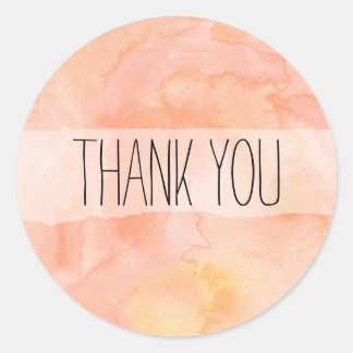 Peach Orange Watercolor Danke Aufkleber