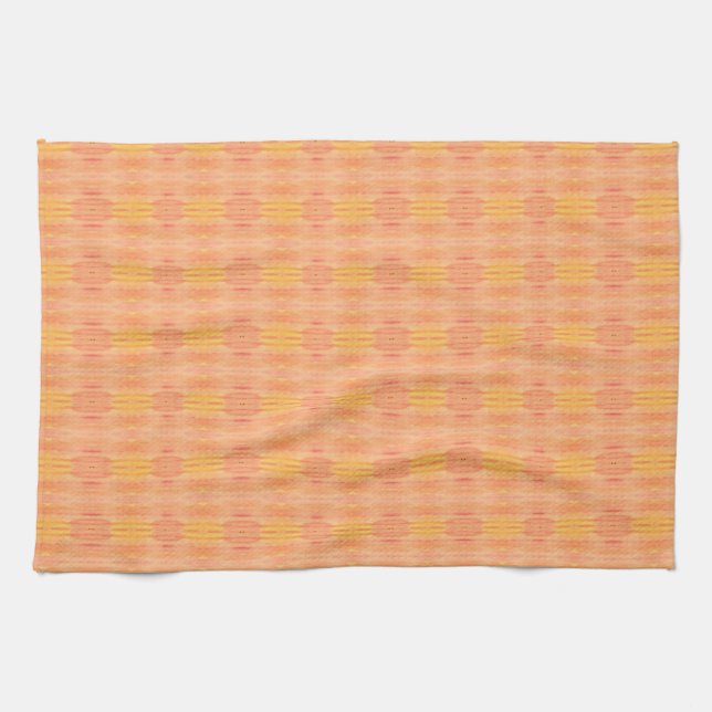Peach Orange Yellow Pattern Küchentuch (Horizontal)