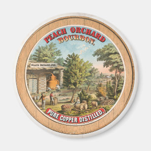 Peach Orchester Bourbon noch Vintages Etikett Magnet