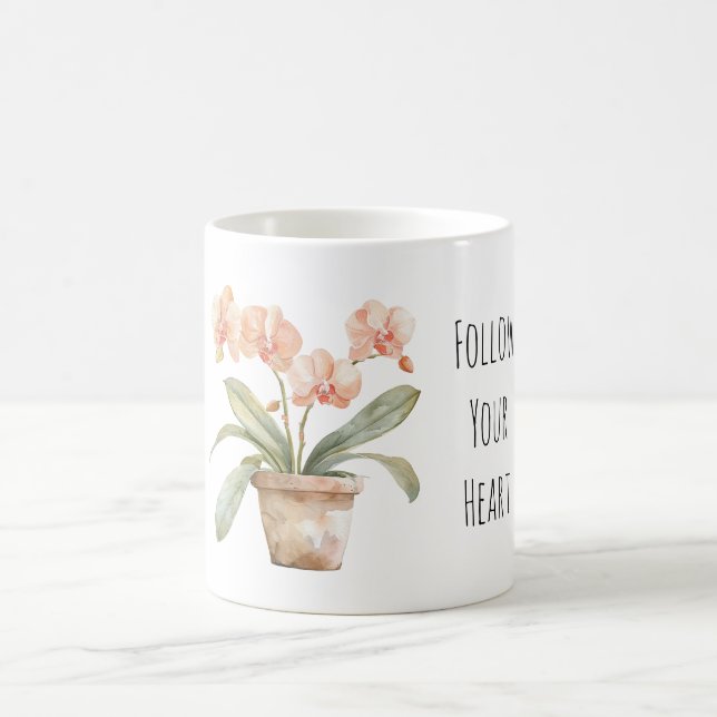 Peach Orchid Flowers Kaffeetasse (Mittel)