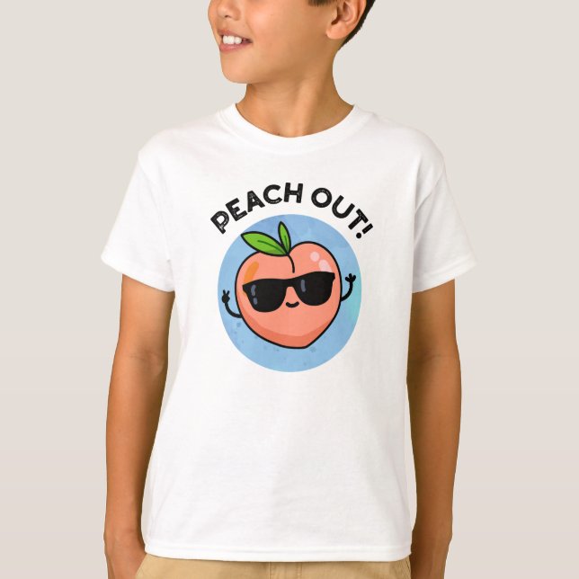 Peach Out Funny Fruit Pub T-Shirt (Vorderseite)
