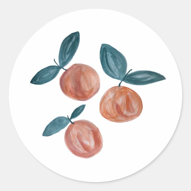 Peach Painting Birthday Girl Party Runder Aufkleber (Vorderseite)