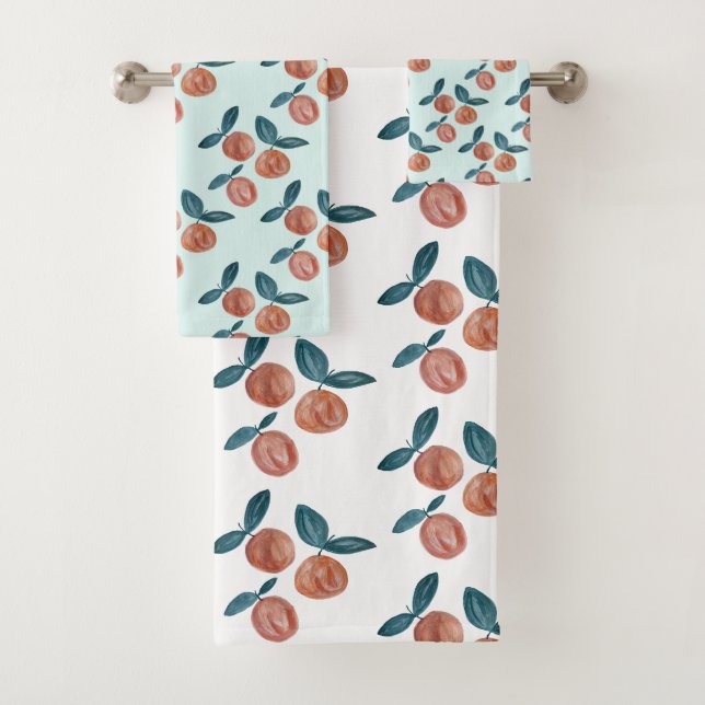 Peach Painting Frucht Minze Badehandtuch Set (Insitu)
