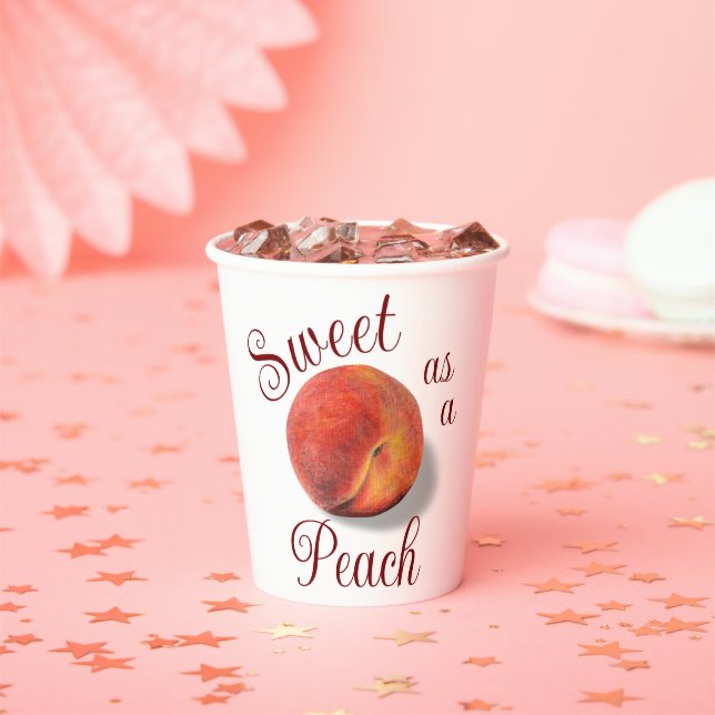 Peach Paper Cups Pappbecher (Insitu)