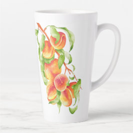 "Peach Paradise" auf einer großen Latte-Tasse Milchtasse