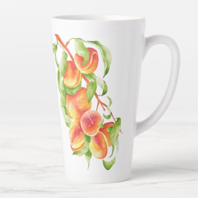 "Peach Paradise" auf einer großen Latte-Tasse Milchtasse (Rechts)