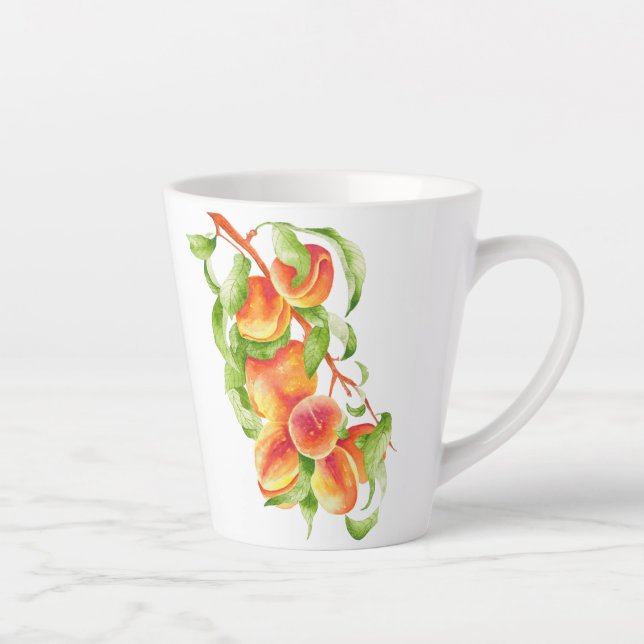 "Peach Paradise" auf einer kleinen Latte-Tasse Milchtasse (Rechts)