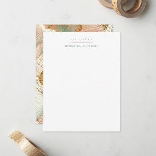 Peach Pastel Floral Personal Stationery Mitteilungskarte