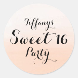 Peach Pastel Ombre Sweet 16 Aufkleber