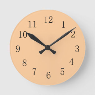 Peach Pastel Orange Earth Tone Cuisine Mur Horloge