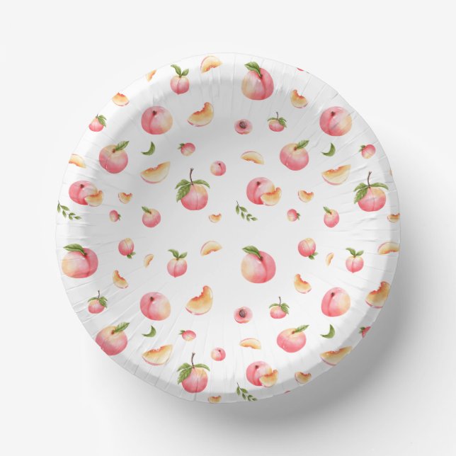 Peach Pattern Birthday Pappteller (Vorderseite)