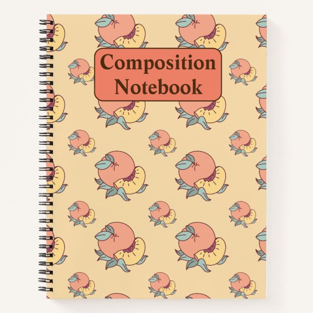 Peach Pattern Composition Notebook Notizbuch (Vorderseite)