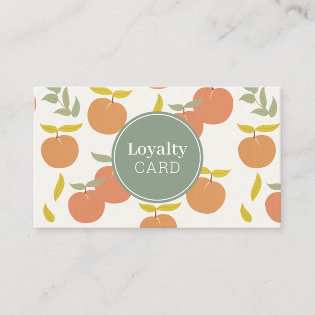 Peach Pattern Cream Loyalty Card Visitenkarte (Vorderseite)