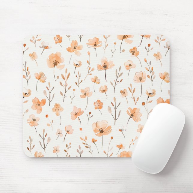 Peach Peach Flowers Mousepad (Mit Mouse)