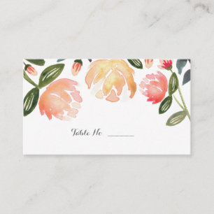 Peach Peonies Guest Table Escortkarten Platzkarte