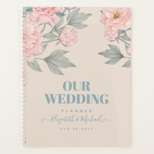 Peach Peonies Sage Floral Budget Hochzeit Planer