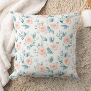 Peach Peonies Spring Floral Kissen