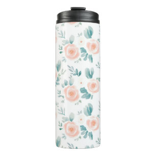 Peach Peonies Spring Floral Thermosbecher