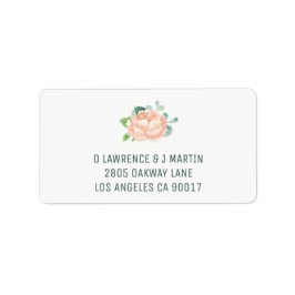 Peach Peony Address Labels Adressaufkleber