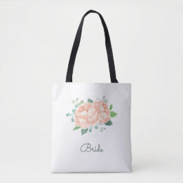 Peach Peony Blume Bridal Tasche